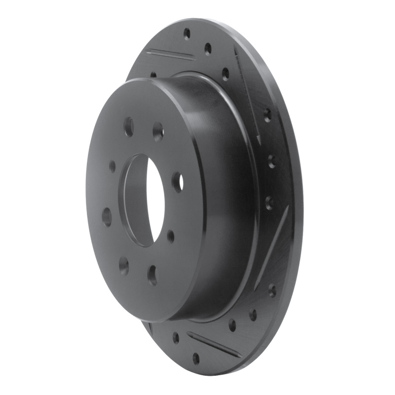 Acura Integra Brake Rotor (1) - Rear Right - R1 Concepts - Drilled & Slotted - Black - `88-`01